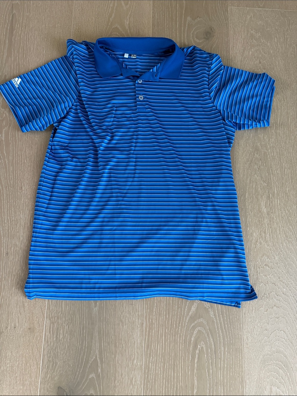 adidas Blue Striped Polo Shirt